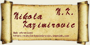 Nikola Kazimirović vizit kartica